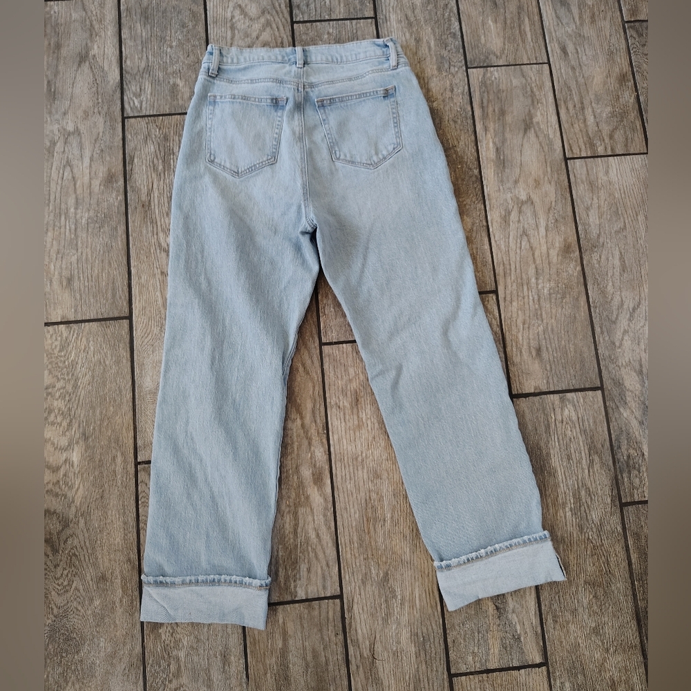 Loft Cuffed Wide Leg Denim Lightwash Jeans - Picture 6 of 15